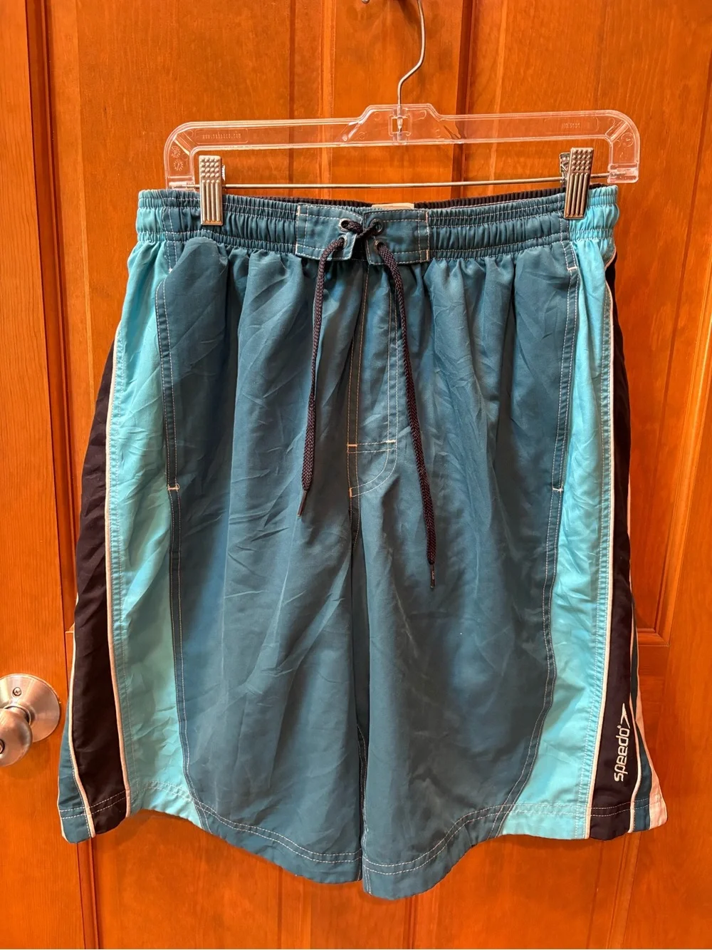 Speedo Men’s Swim Trunks Blue Size Large Drawstring